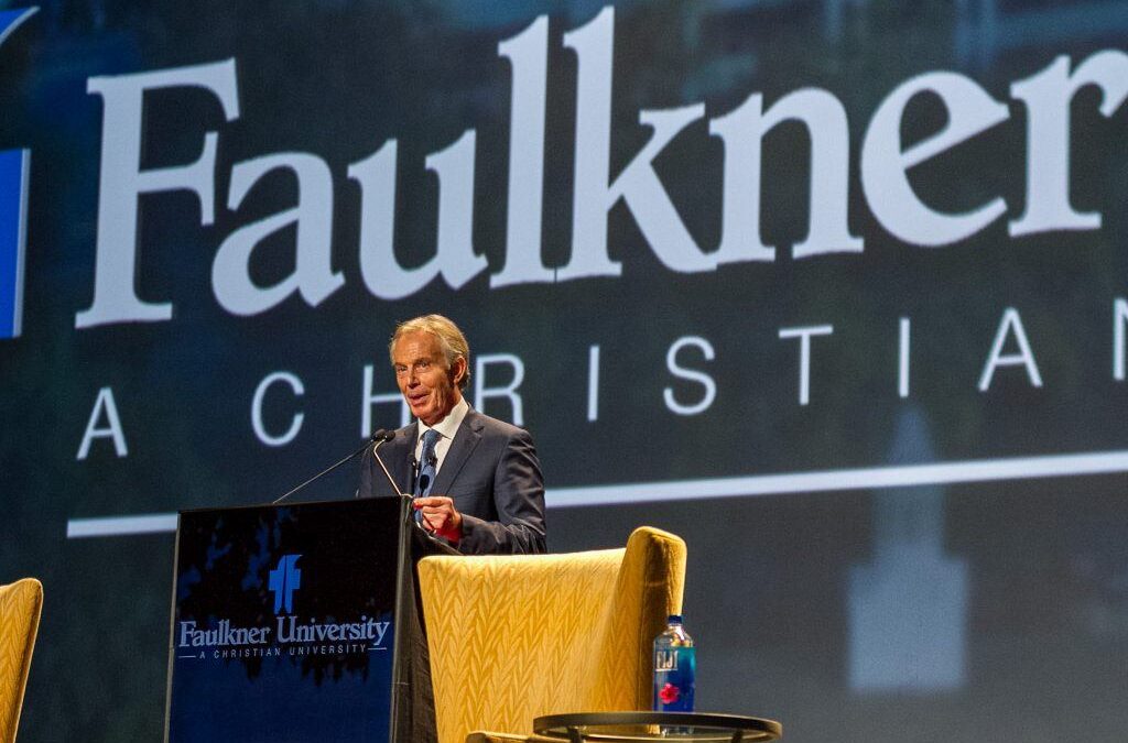 The Rt. Hon. Tony Blair speaks on faith, God and values at Faulkner University's Annual Benefit Dinner