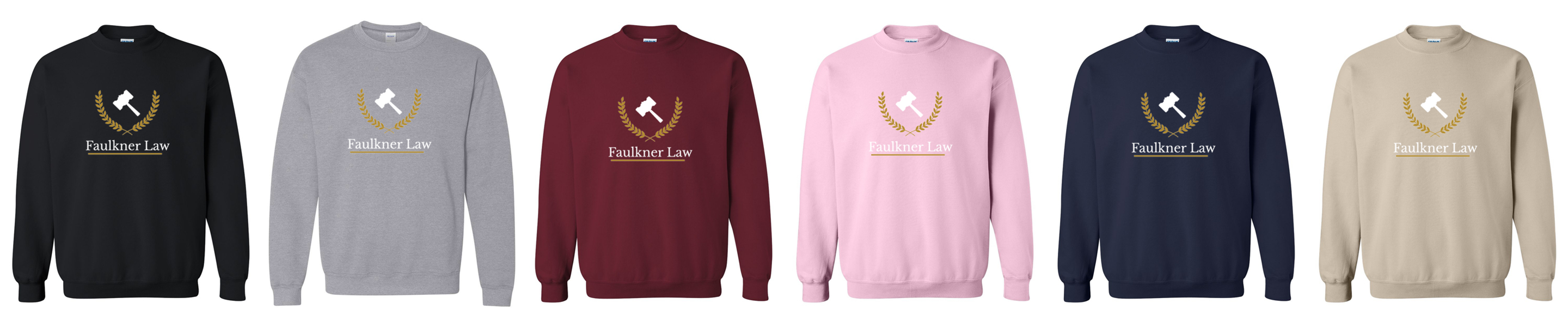Faulkner Law School - Crew Sweatshirts in various colors