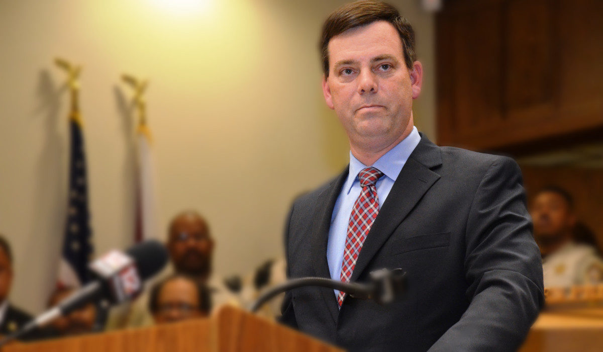 Daryl Bailey speaks at a news conference.